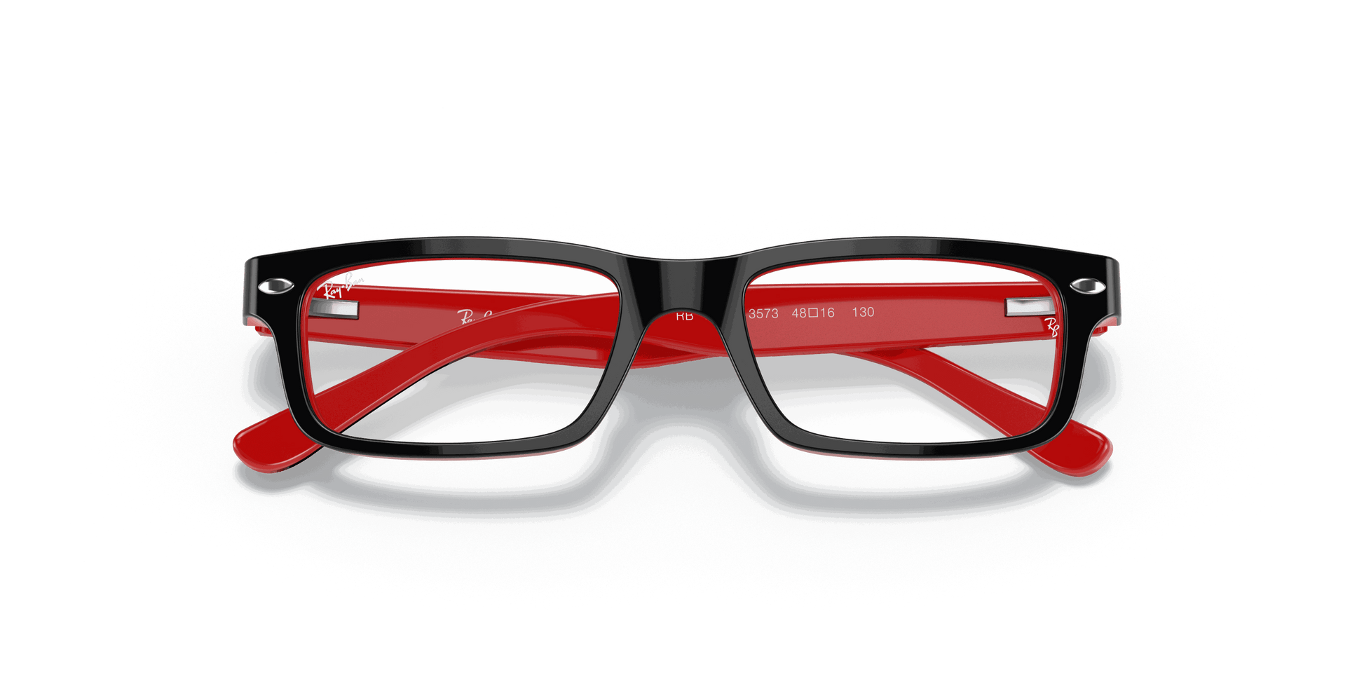 [Clear Lenses, Polished Black On Red Frame]