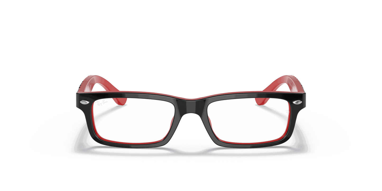 [Clear Lenses, Polished Black On Red Frame]