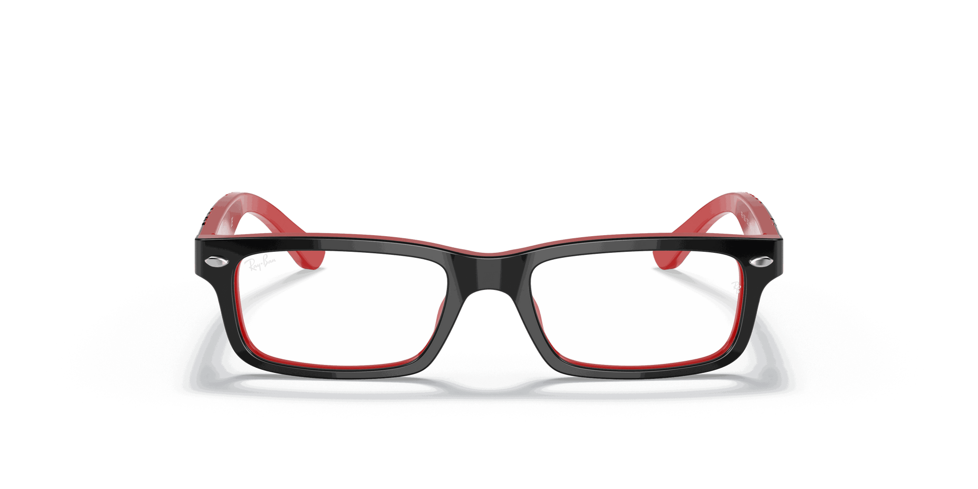 [Clear Lenses, Polished Black On Red Frame]