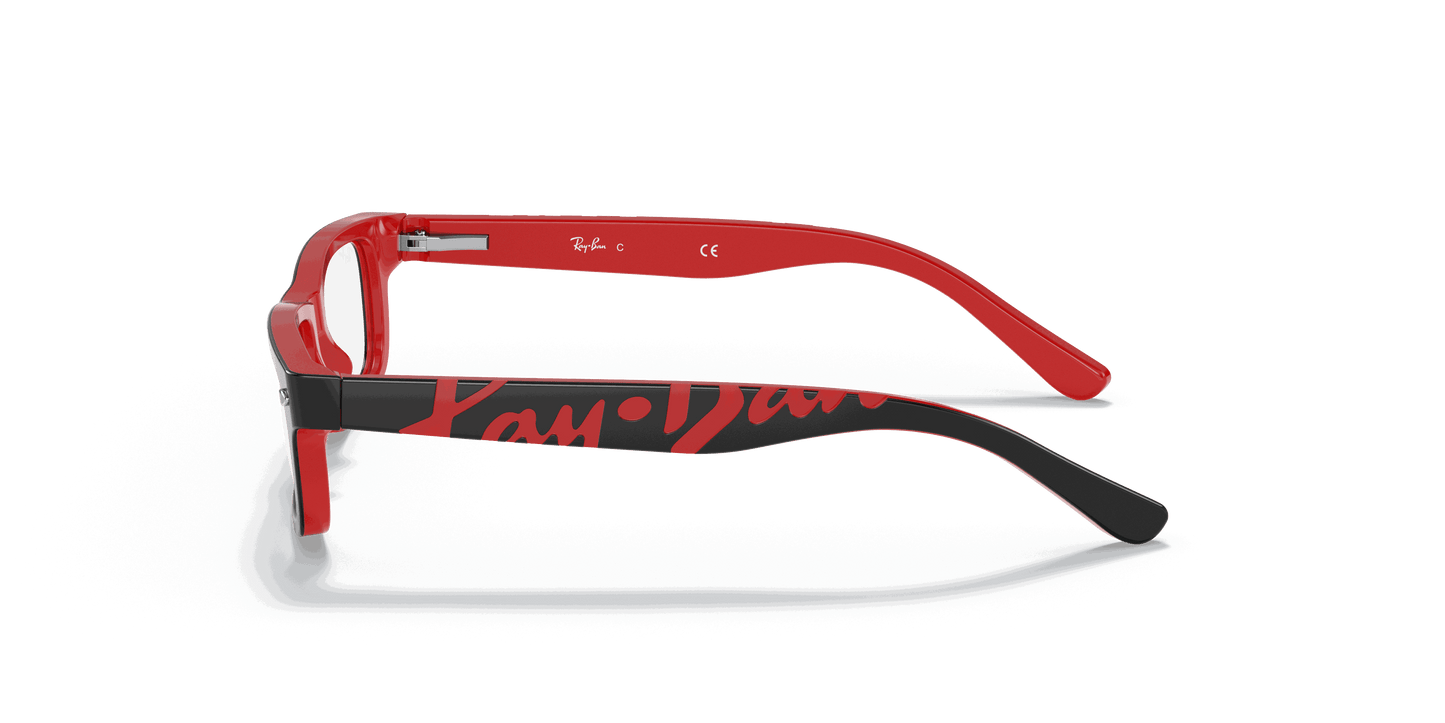 [Clear Lenses, Polished Black On Red Frame]