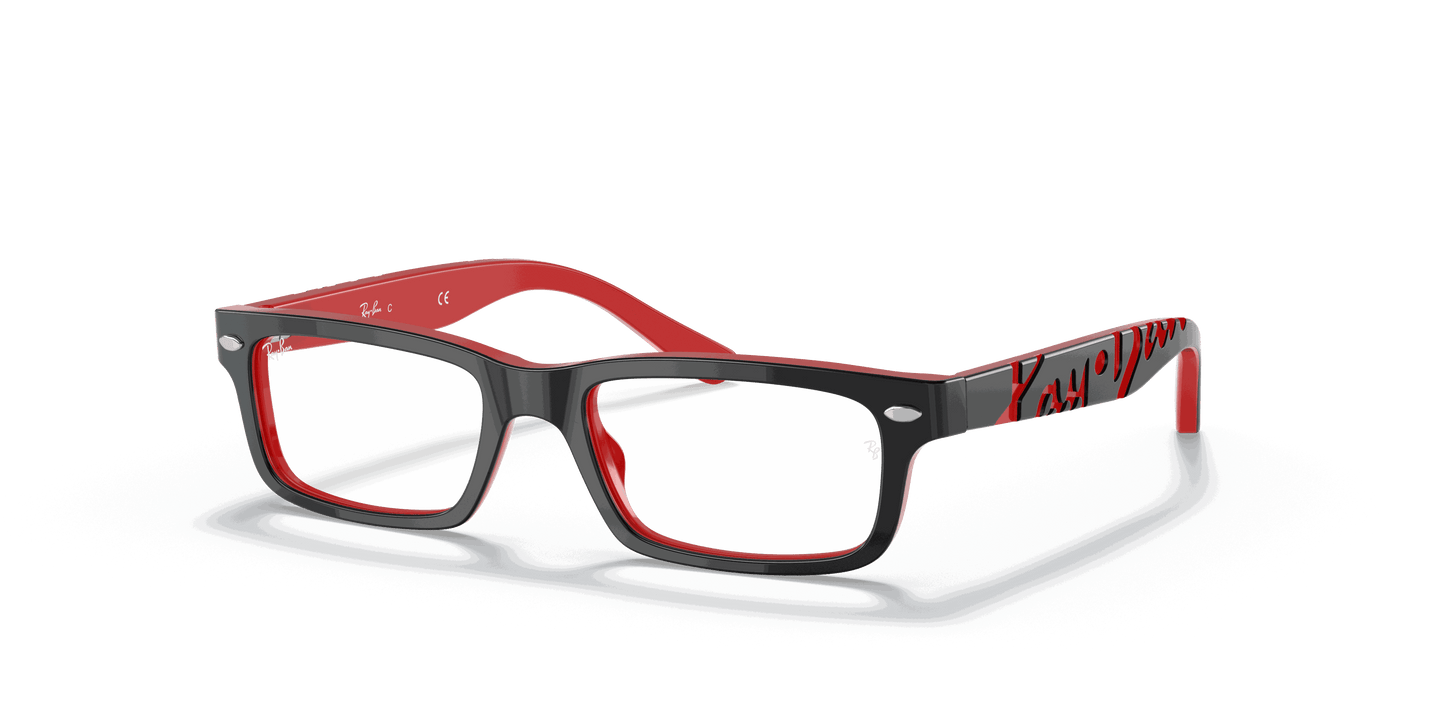 [Clear Lenses, Polished Black On Red Frame]