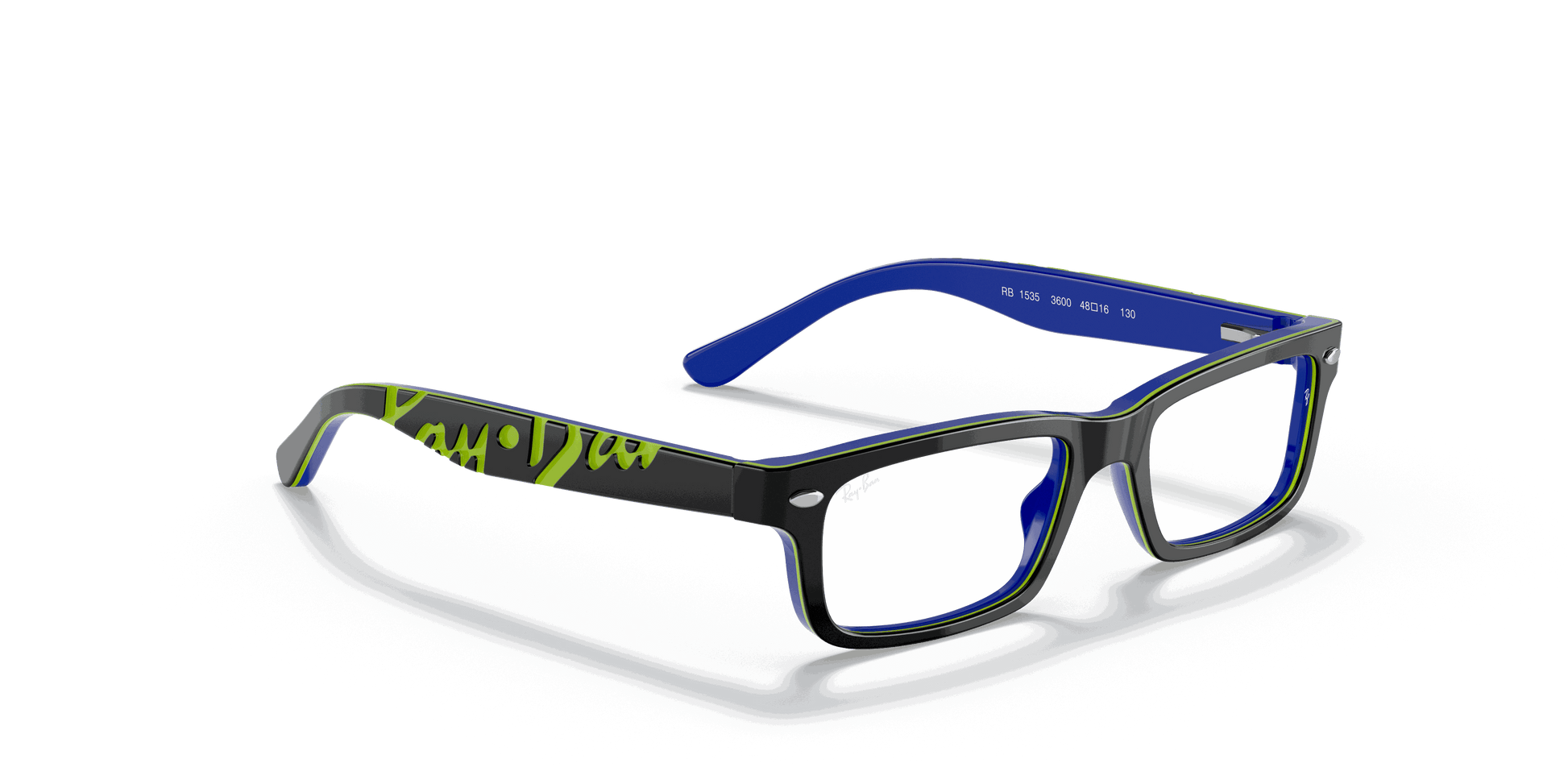 [Clear Lenses, Polished Dark Grey On Blue Frame]