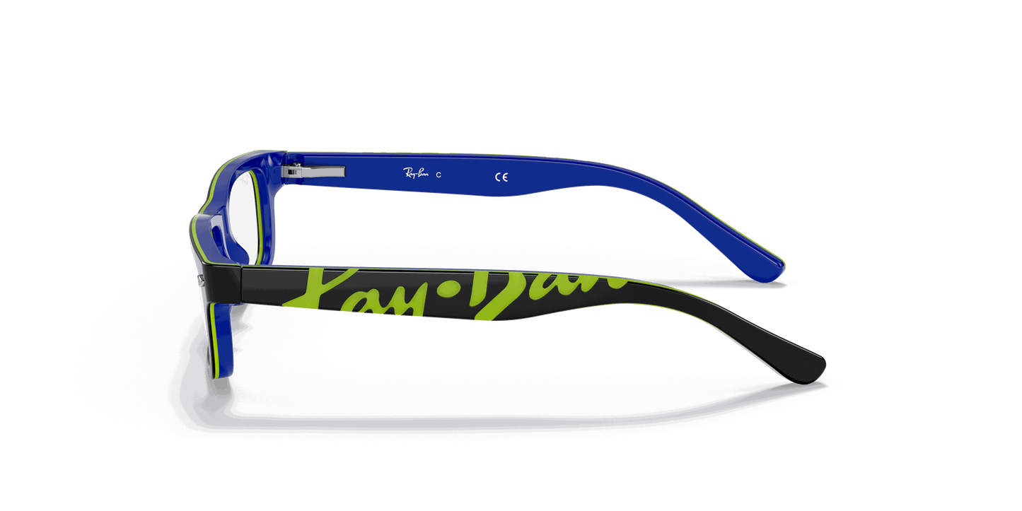 [Clear Lenses, Polished Dark Grey On Blue Frame]