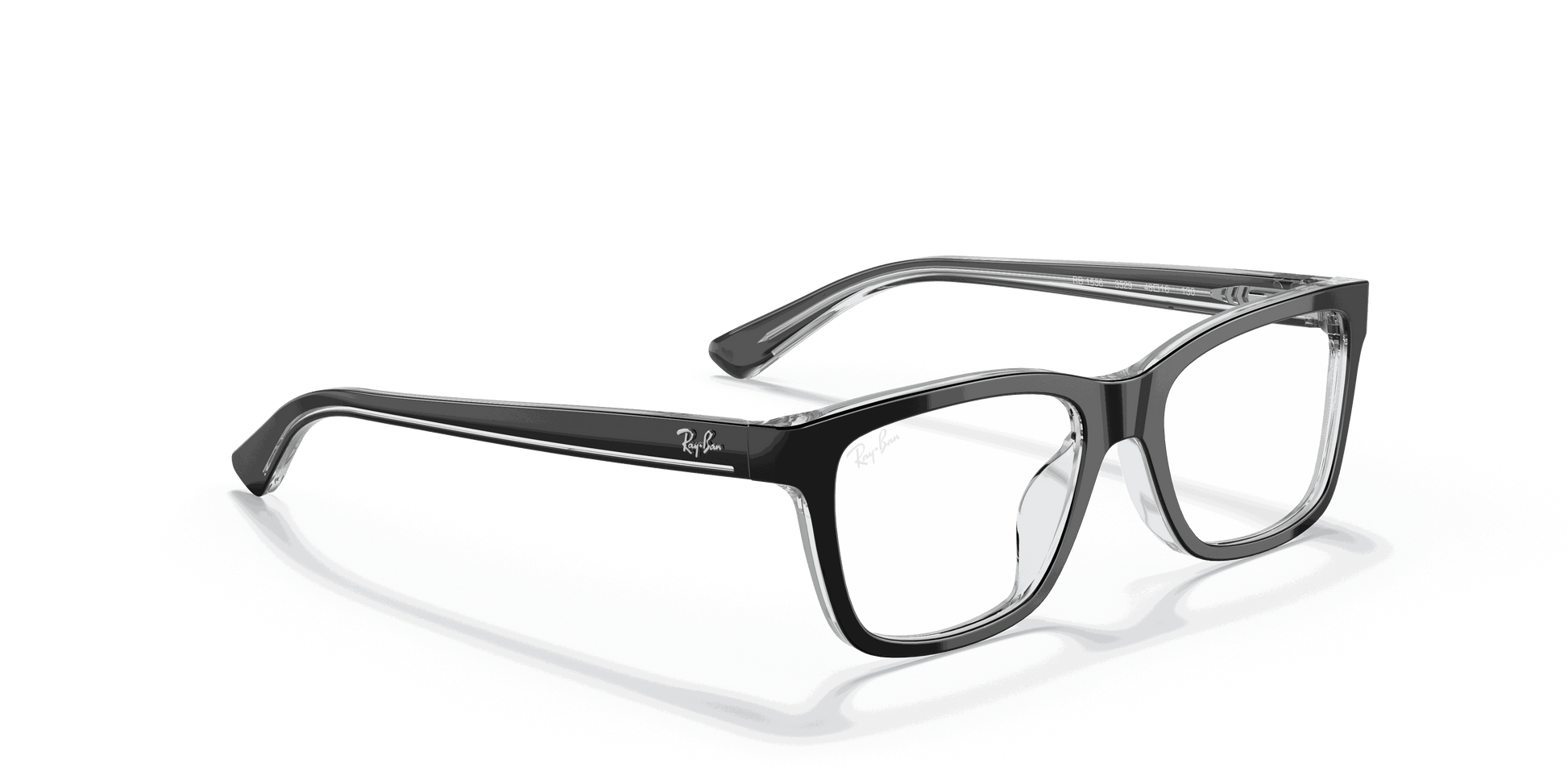[Clear Lenses, Polished Black On Transparent Frame]