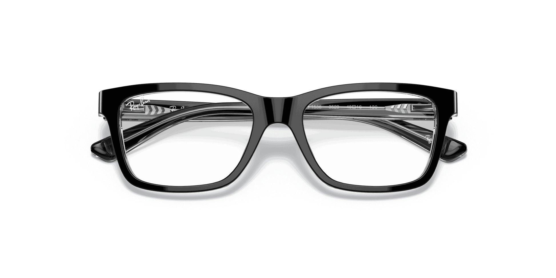 [Clear Lenses, Polished Black On Transparent Frame]