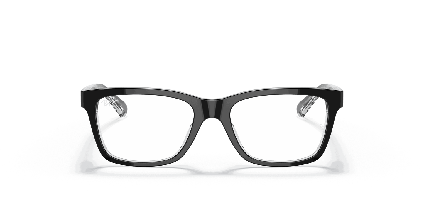 [Clear Lenses, Polished Black On Transparent Frame]