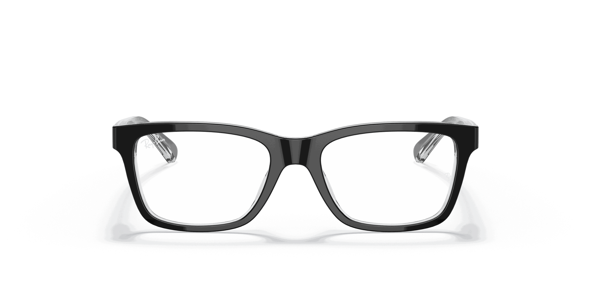 [Clear Lenses, Polished Black On Transparent Frame]