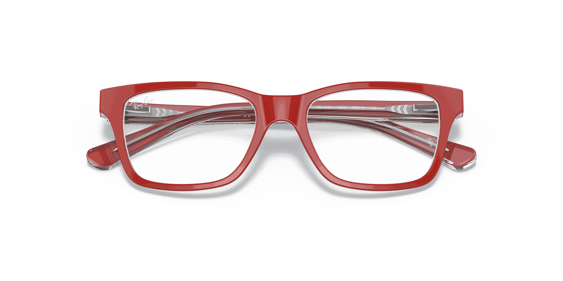 [Clear Lenses, Polished Red On Transparent Frame]