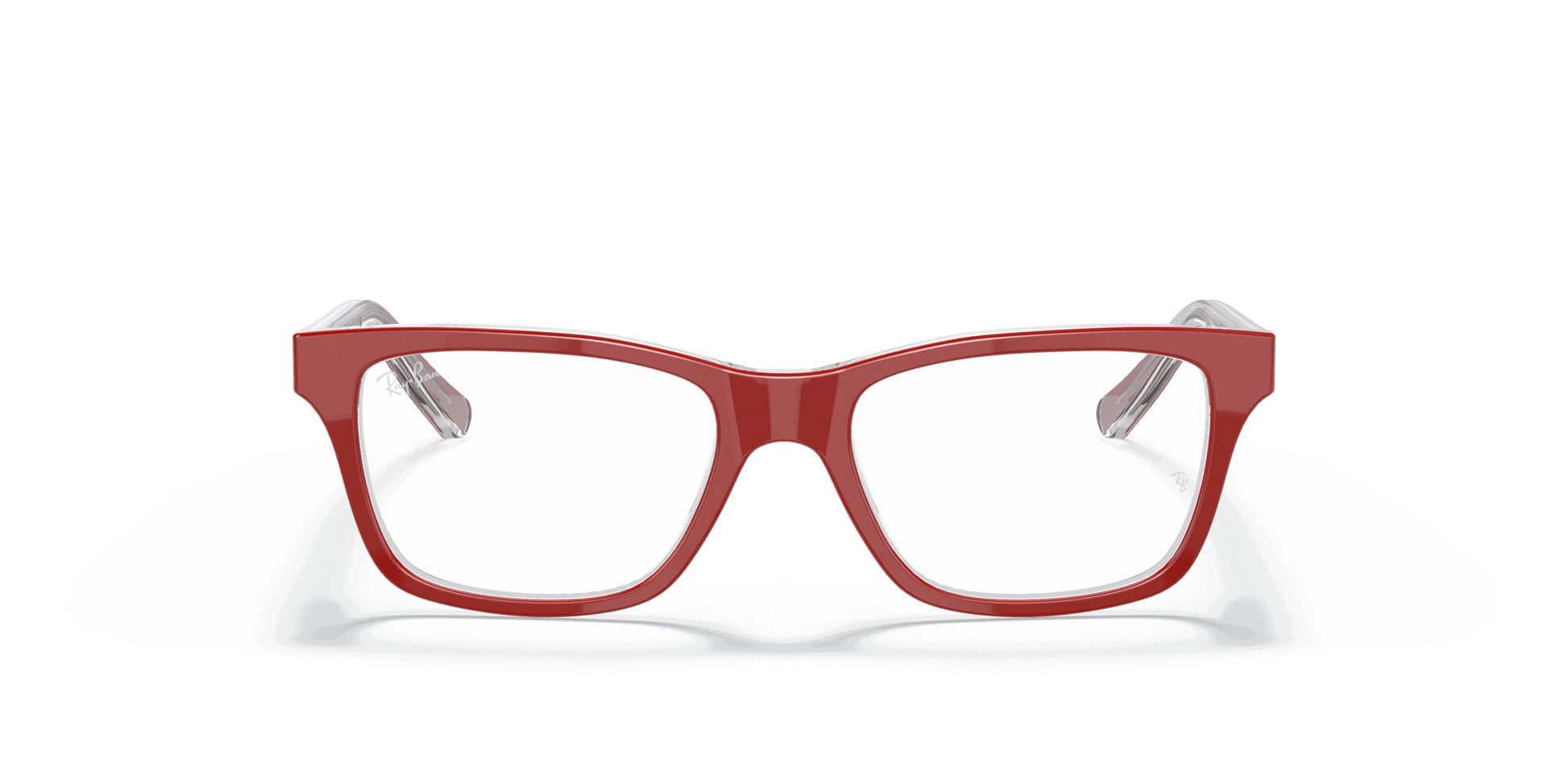[Clear Lenses, Polished Red On Transparent Frame]