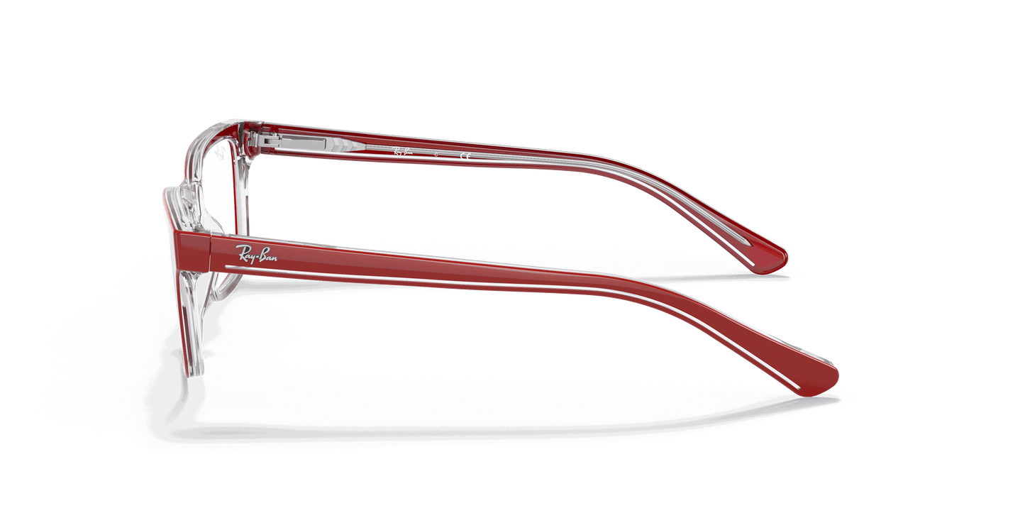 [Clear Lenses, Polished Red On Transparent Frame]