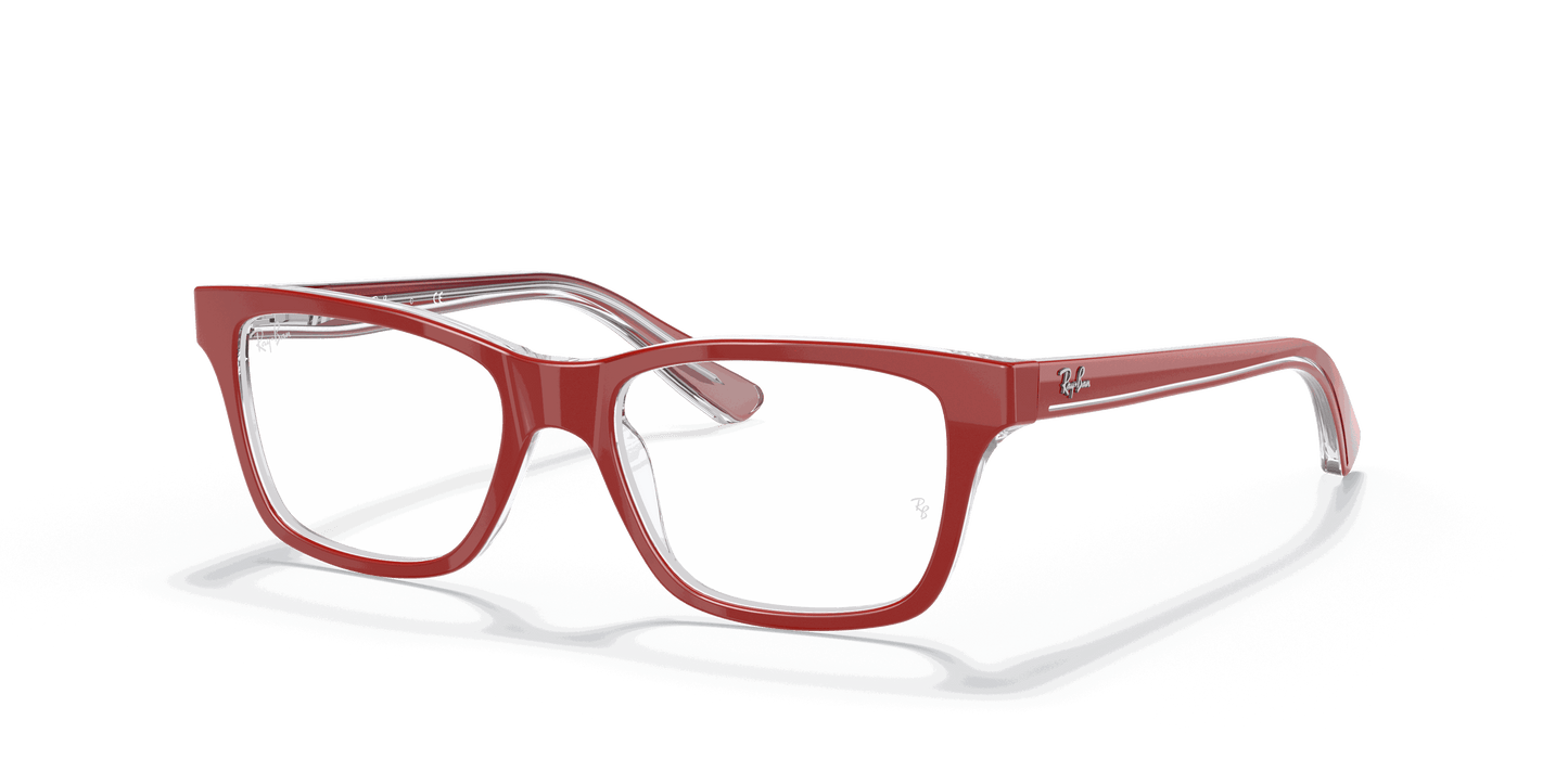 [Clear Lenses, Polished Red On Transparent Frame]