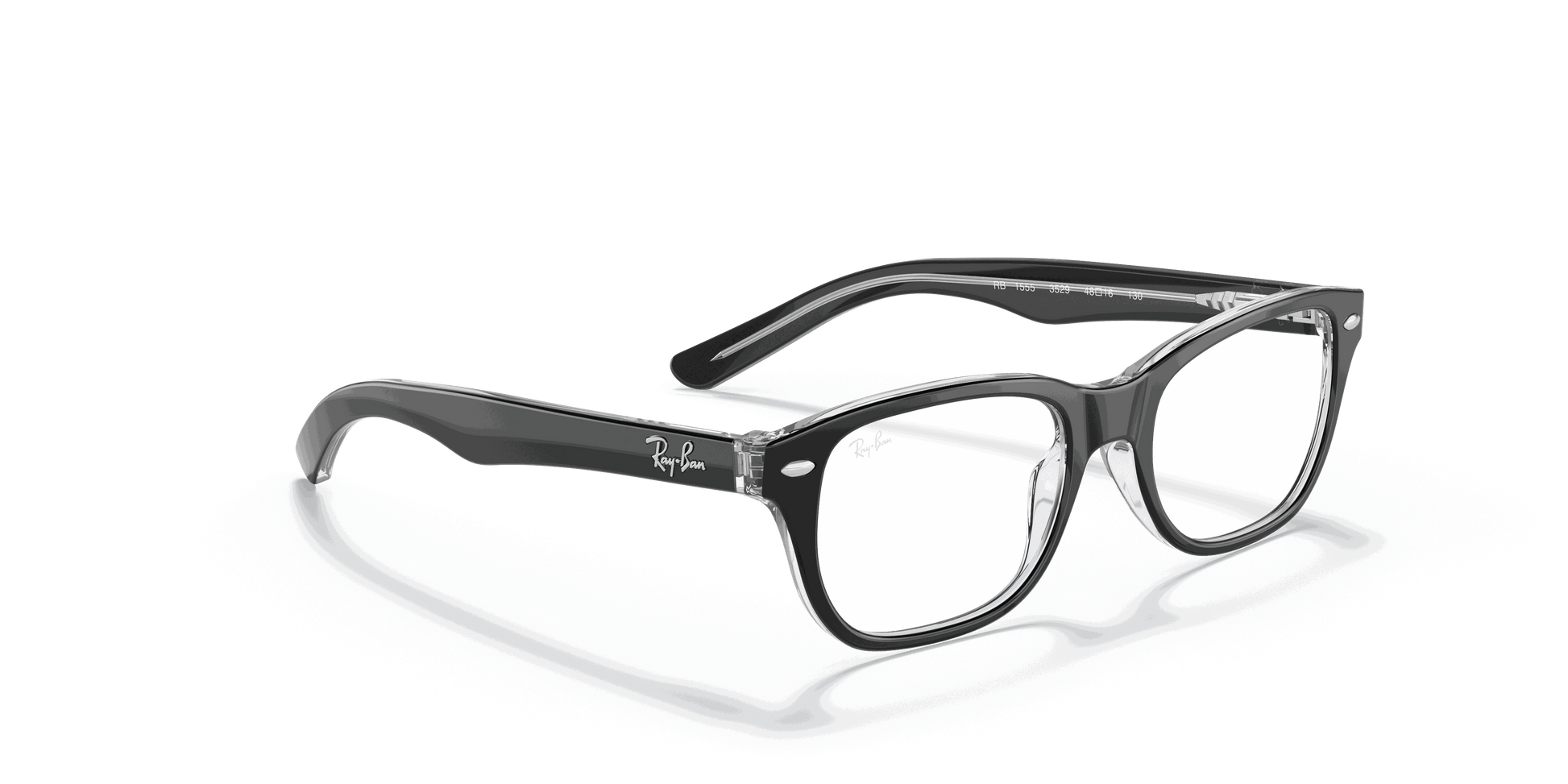 [Clear Lenses, Polished Black On Transparent Frame]