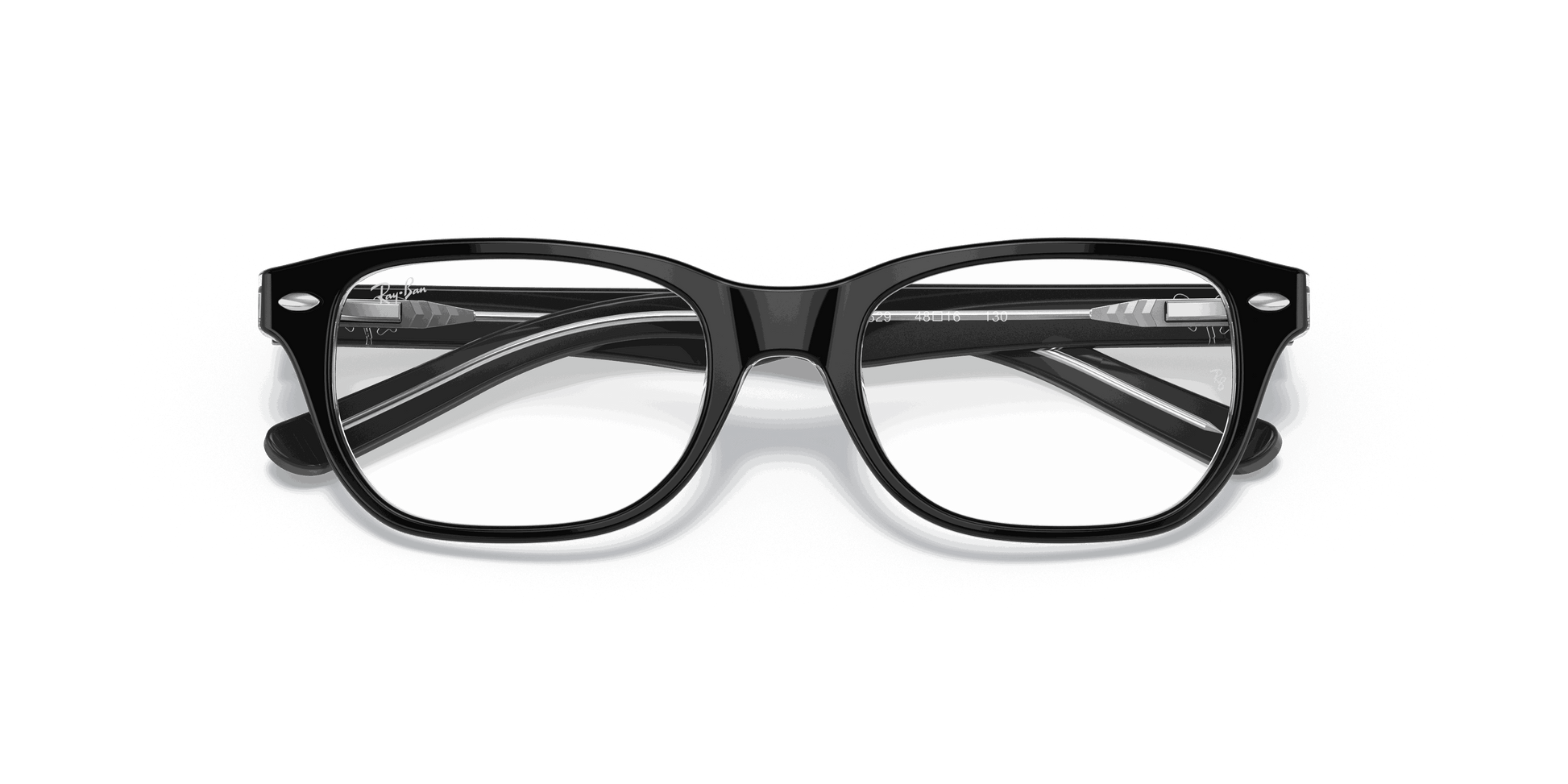 [Clear Lenses, Polished Black On Transparent Frame]