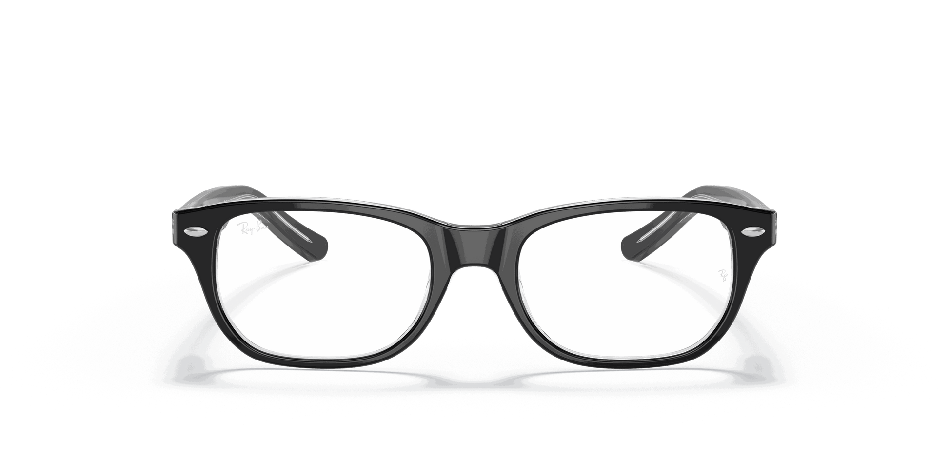 [Clear Lenses, Polished Black On Transparent Frame]