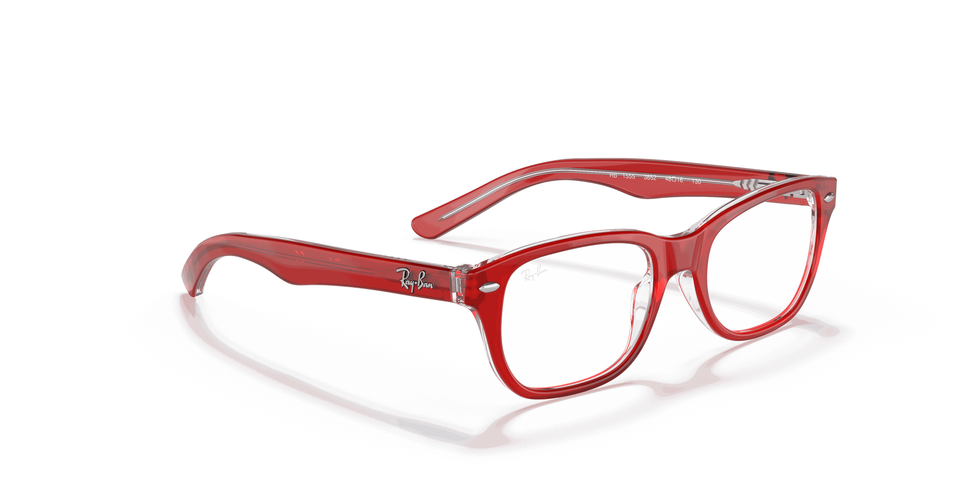 [Clear Lenses, Polished Red On Transparent Frame]