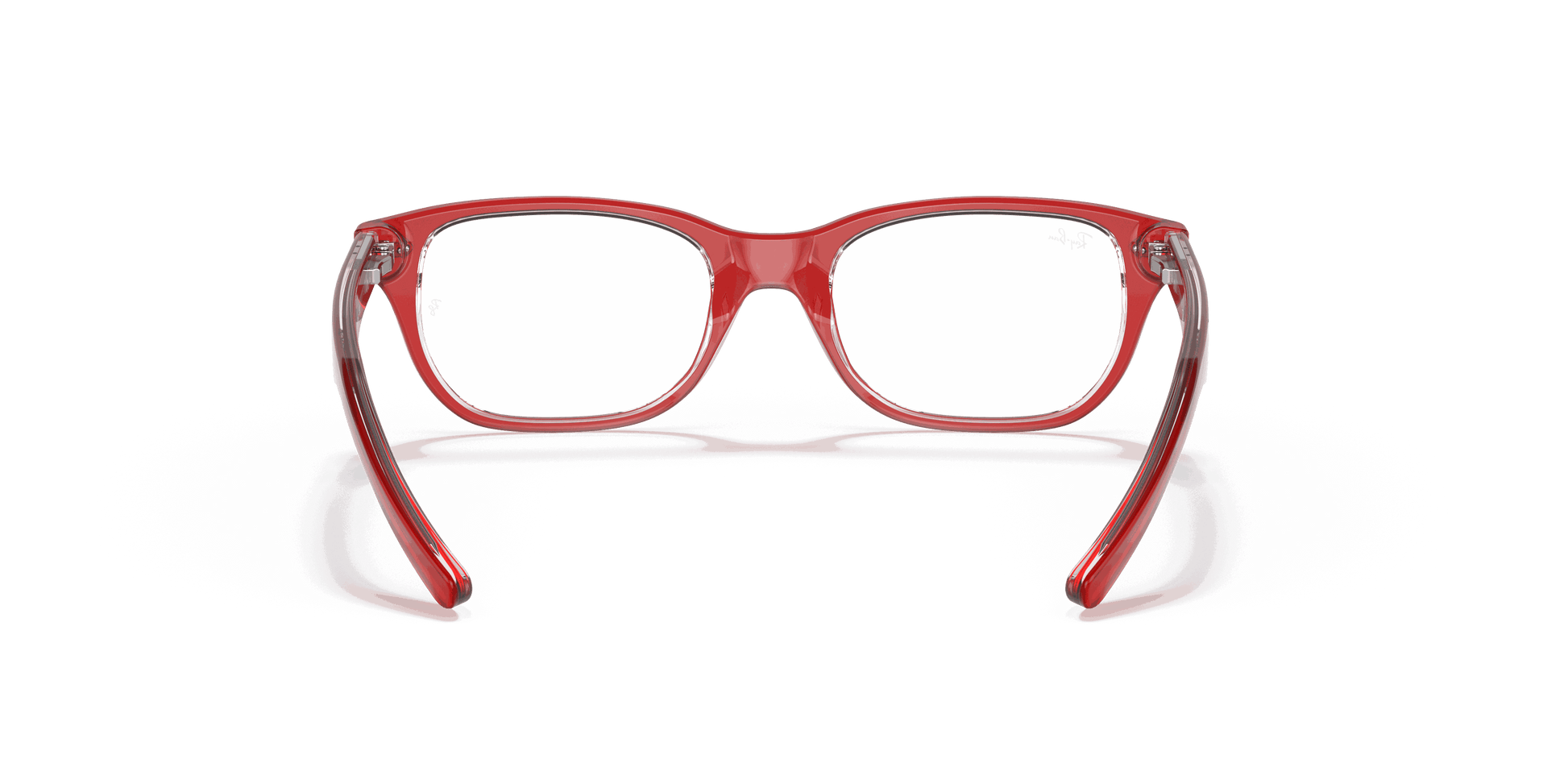 [Clear Lenses, Polished Red On Transparent Frame]