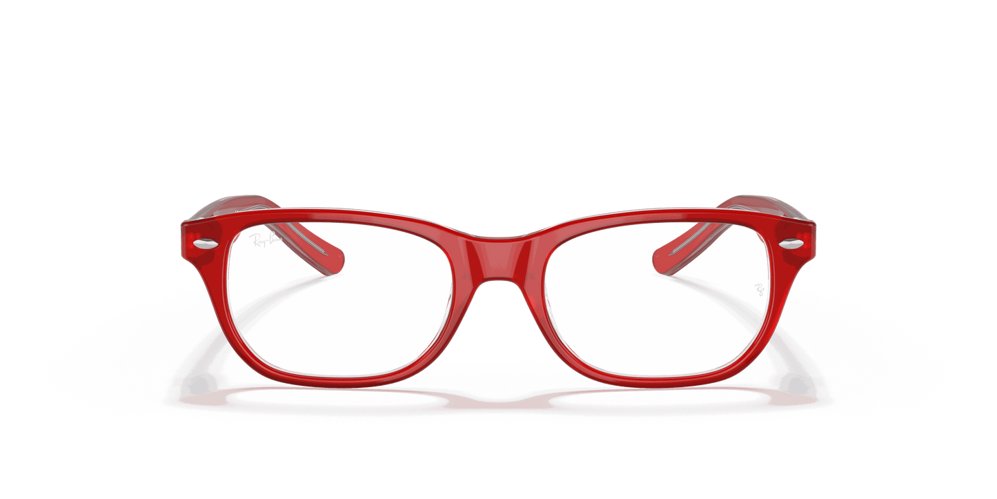 [Clear Lenses, Polished Red On Transparent Frame]
