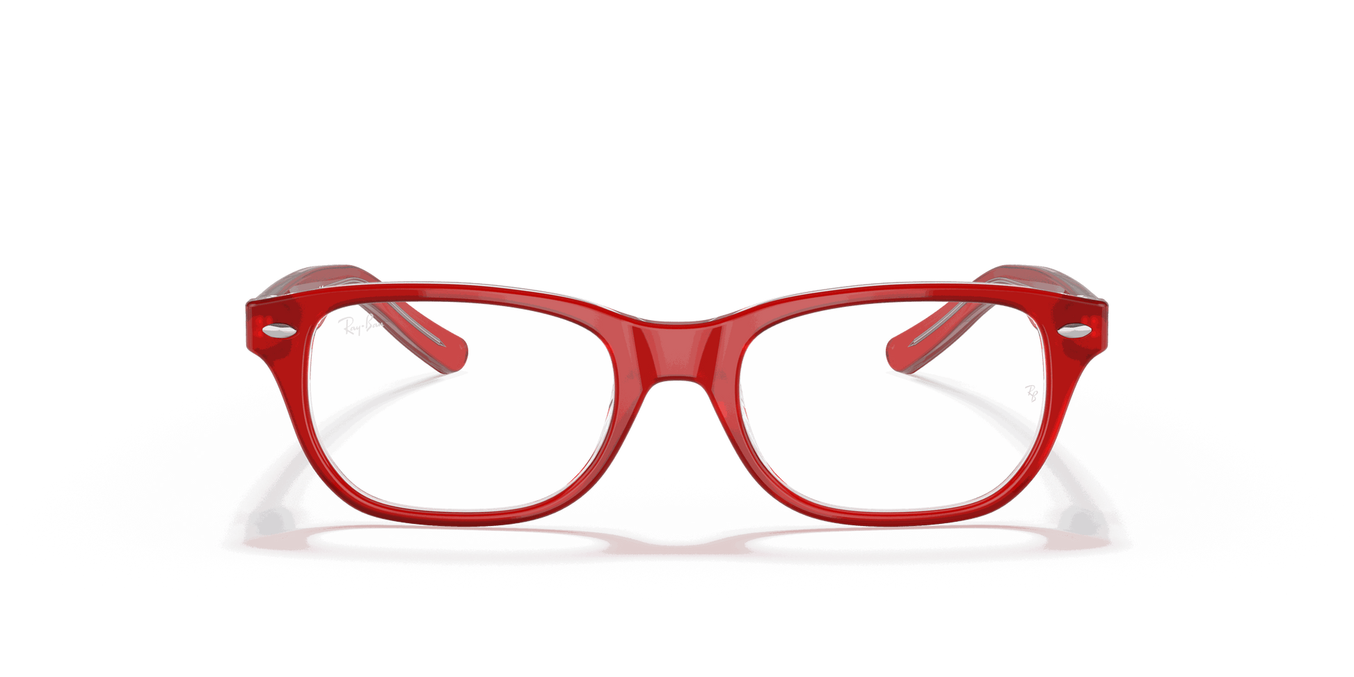 [Clear Lenses, Polished Red On Transparent Frame]