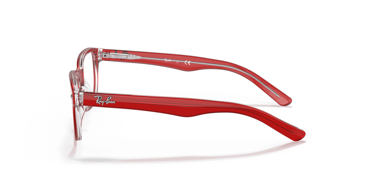 [Clear Lenses, Polished Red On Transparent Frame]