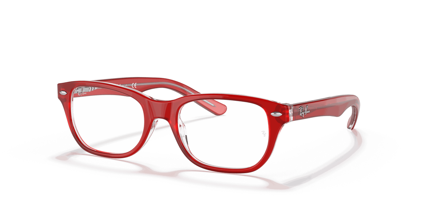 [Clear Lenses, Polished Red On Transparent Frame]
