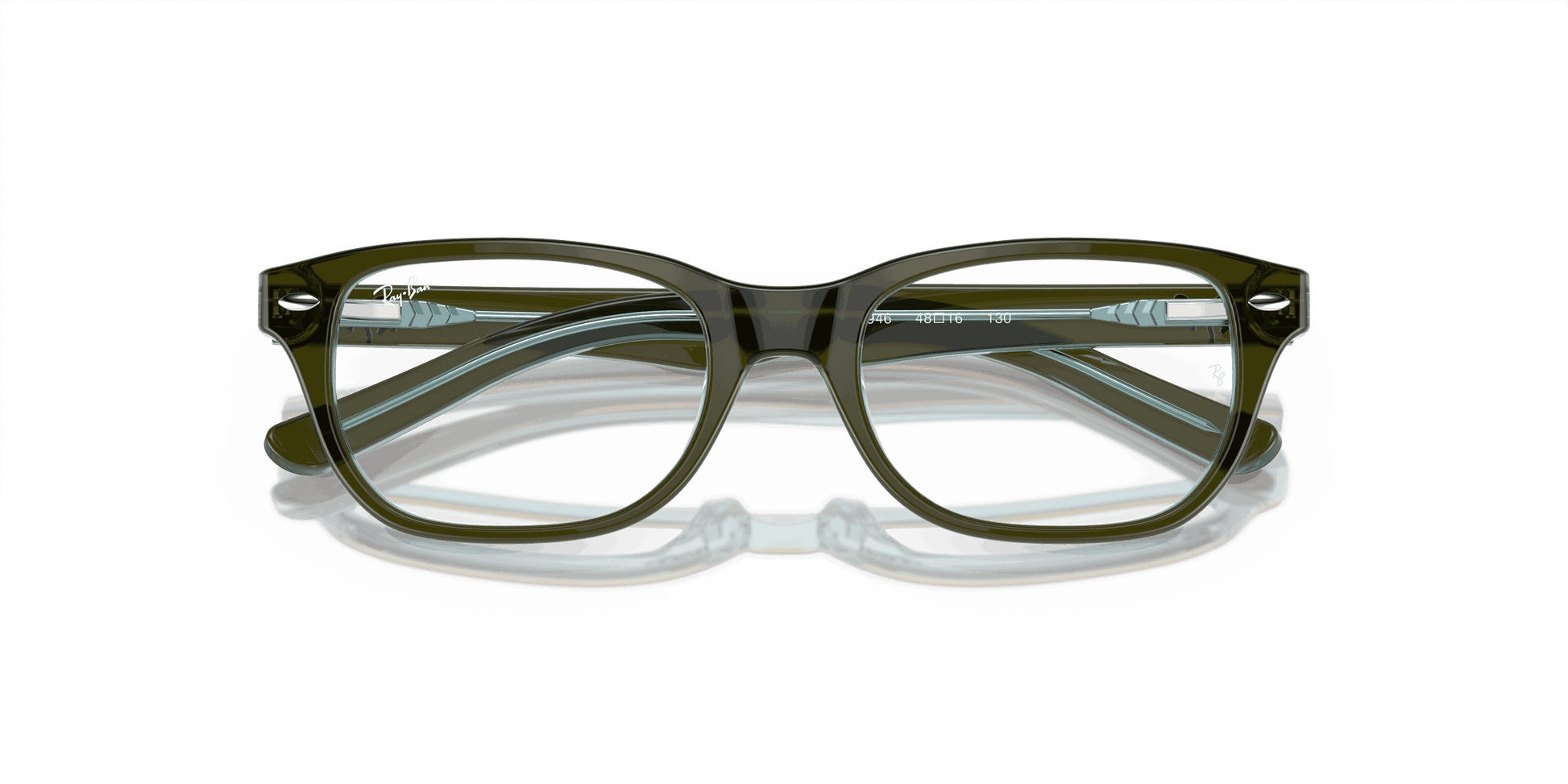 [Demo Lens Lenses, Polished Top Green & Orange & Light Blue Frame]
