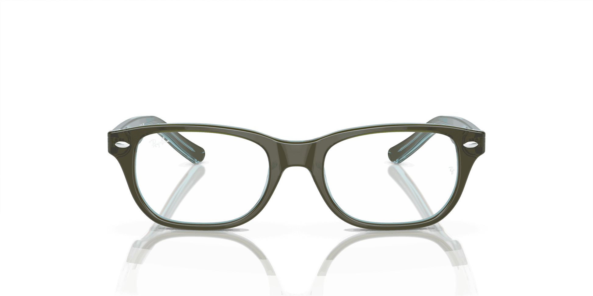 [Demo Lens Lenses, Polished Top Green & Orange & Light Blue Frame]