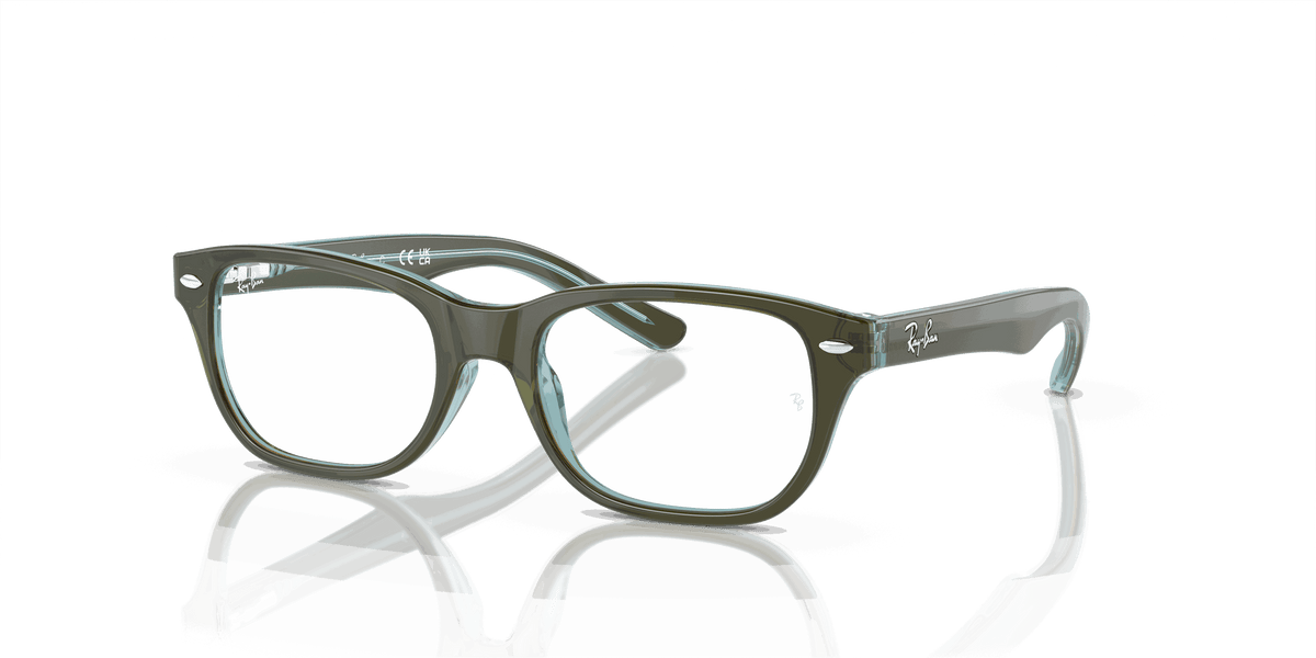 [Demo Lens Lenses, Polished Top Green & Orange & Light Blue Frame]