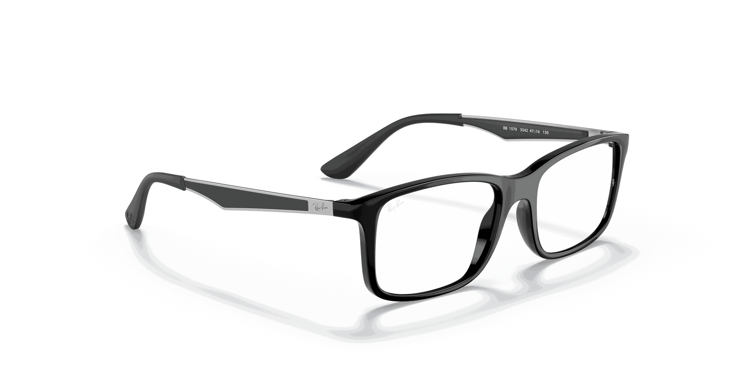 [Clear Lenses, Polished Black Frame]