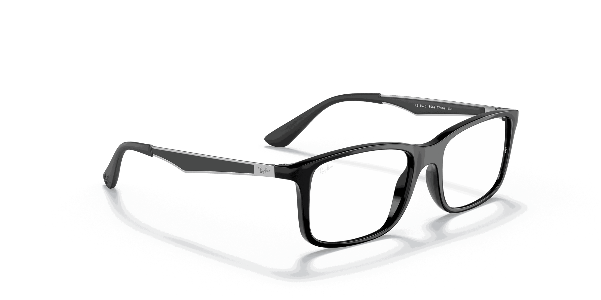 [Clear Lenses, Polished Black Frame]