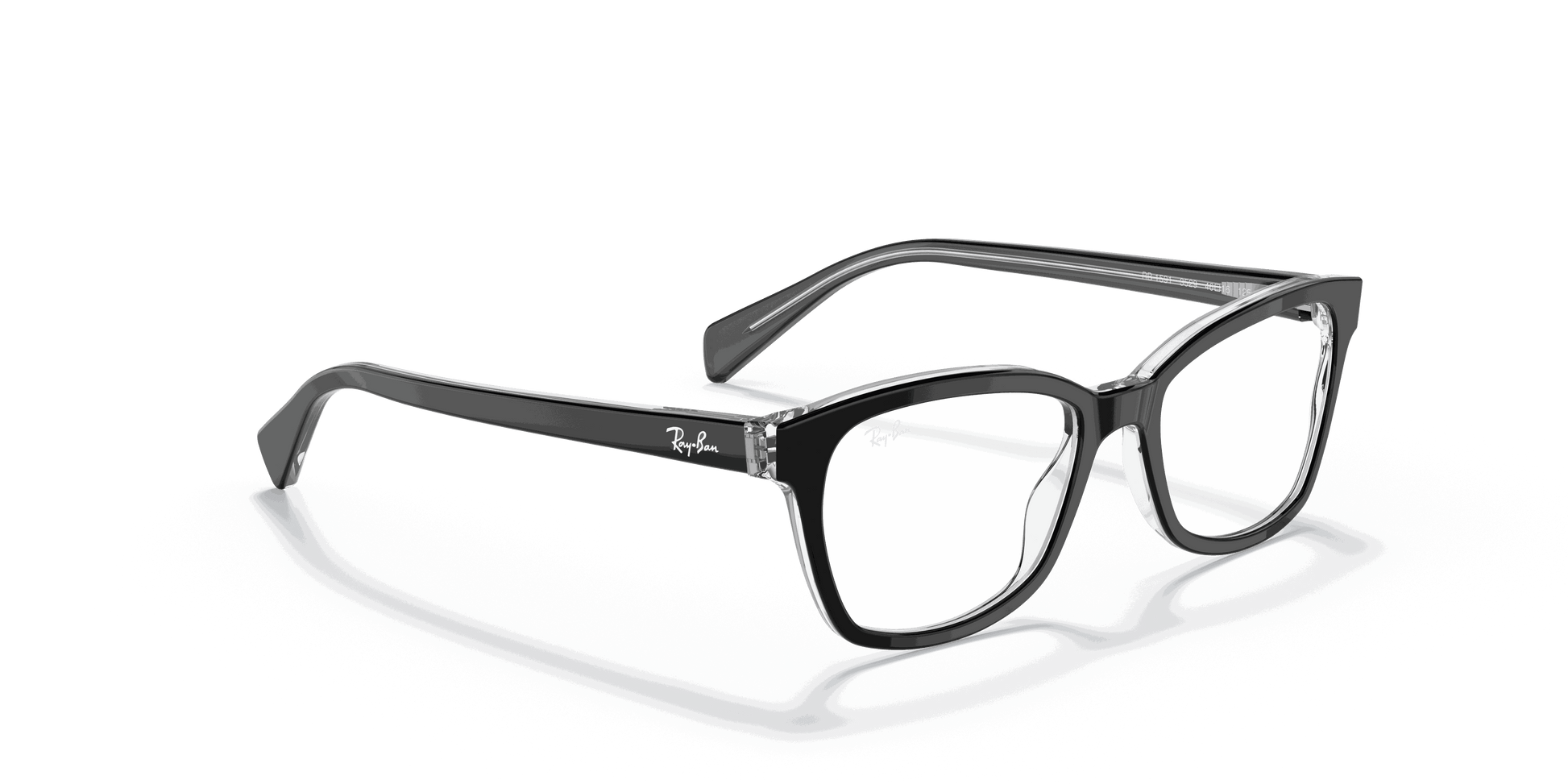 [Clear Lenses, Polished Black On Transparent Frame]