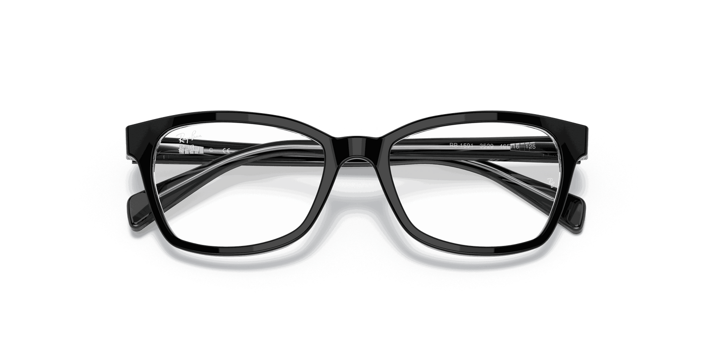 [Clear Lenses, Polished Black On Transparent Frame]
