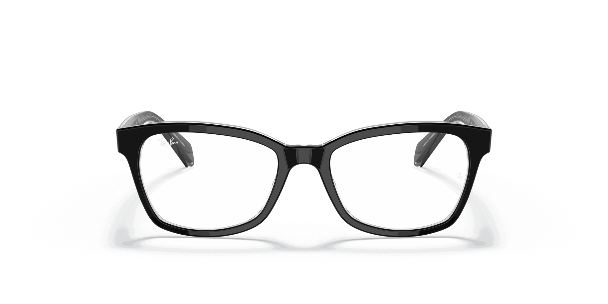 [Clear Lenses, Polished Black On Transparent Frame]
