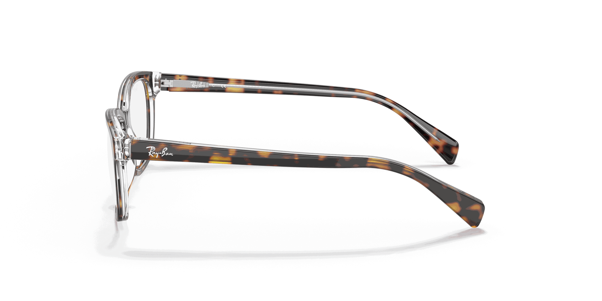 [Clear Lenses, Polished Havana On Transparent Frame]