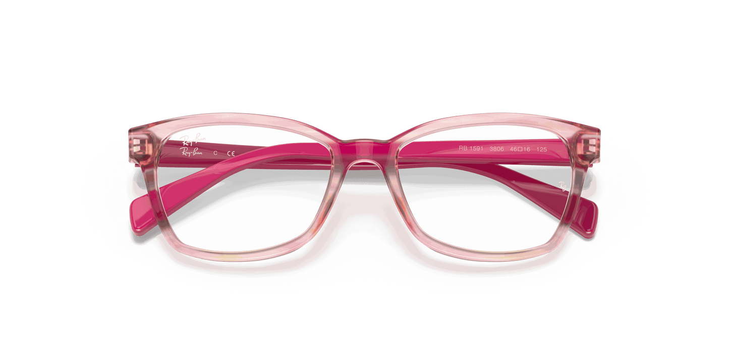[Clear Lenses, Polished Striped Fuxia Frame]