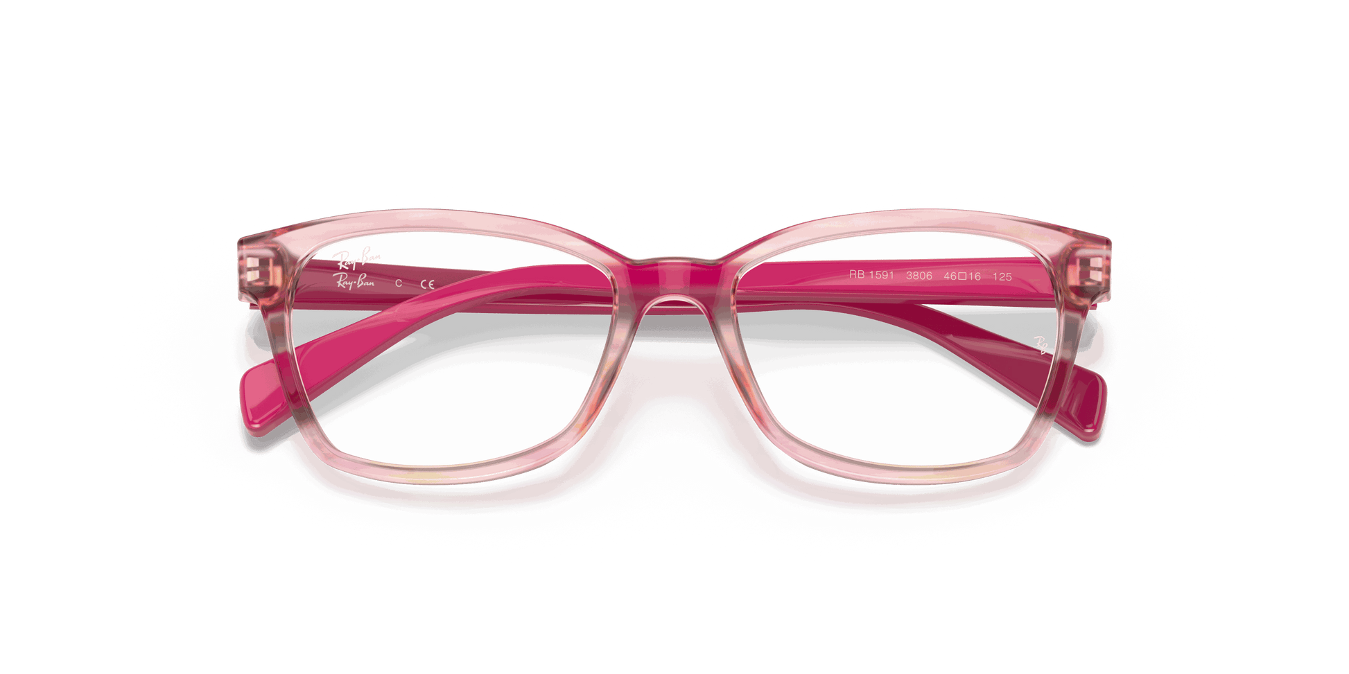 [Clear Lenses, Polished Striped Fuxia Frame]