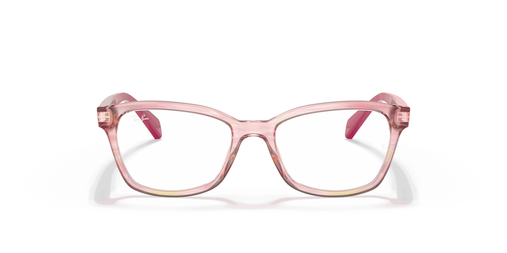 [Clear Lenses, Polished Striped Fuxia Frame]