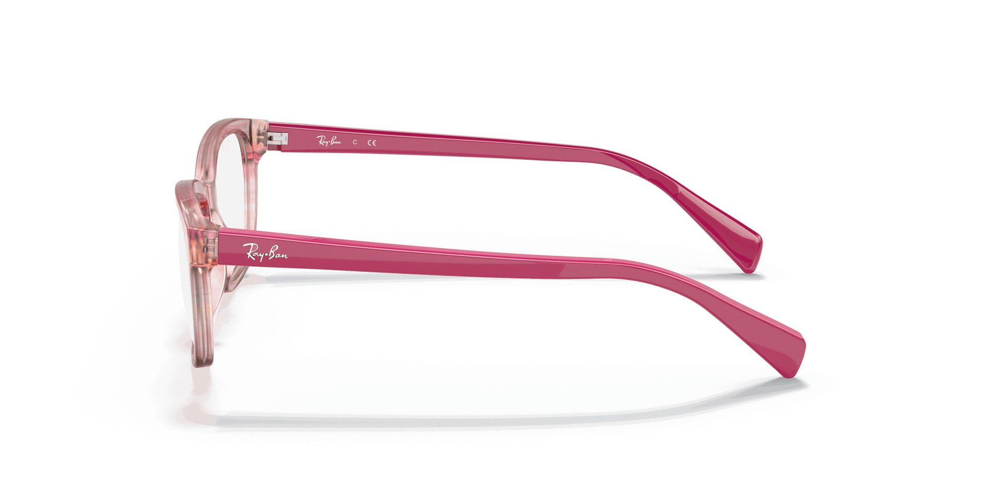 [Clear Lenses, Polished Striped Fuxia Frame]