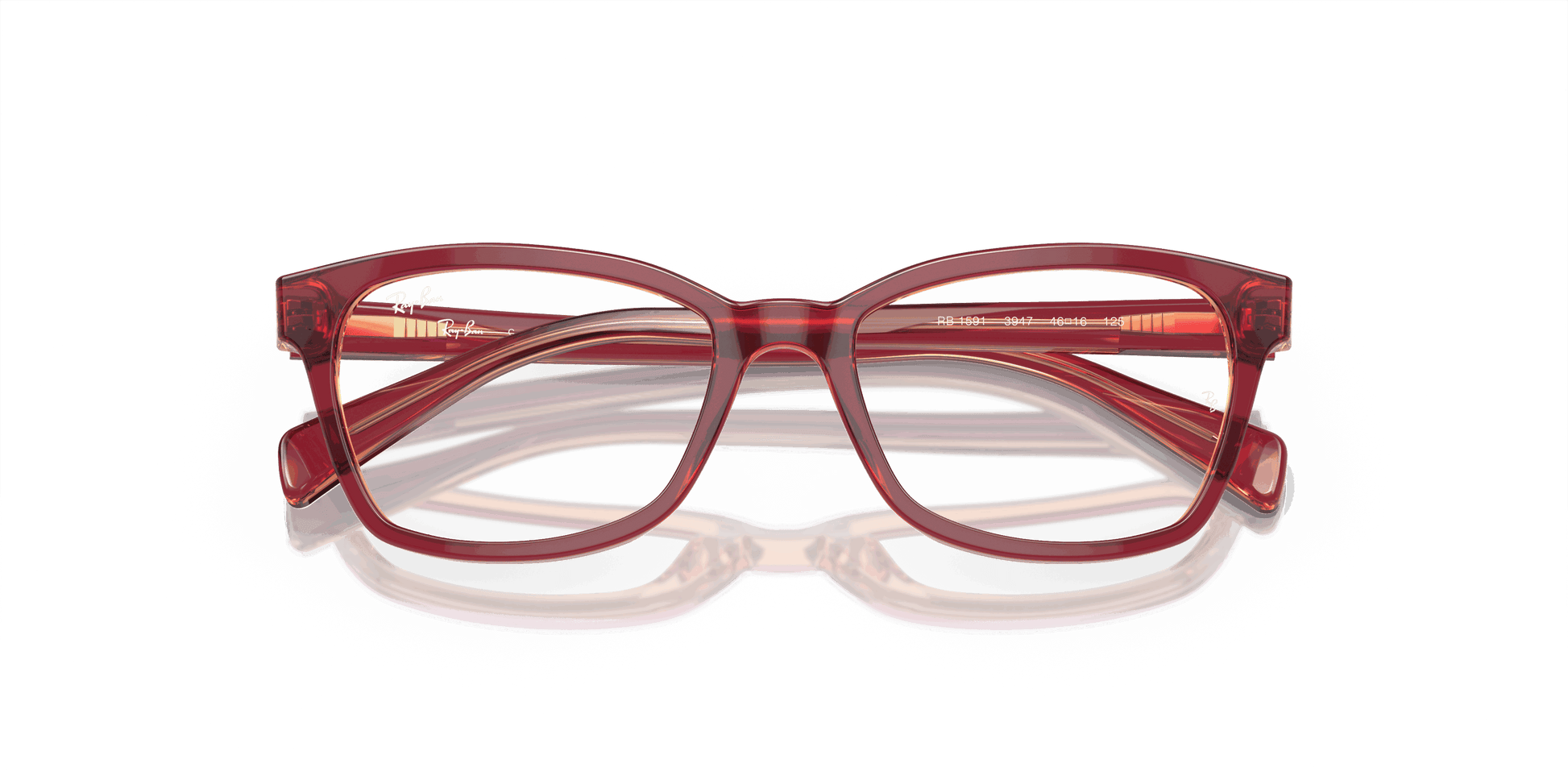 [Demo Lens Lenses, Polished Top Red & Violet & Orange Frame]
