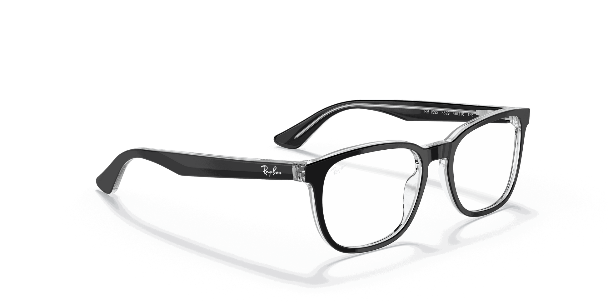 [Clear Lenses, Polished Black On Transparent Frame]