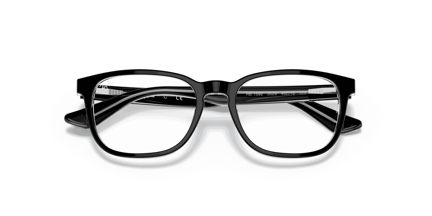 [Clear Lenses, Polished Black On Transparent Frame]