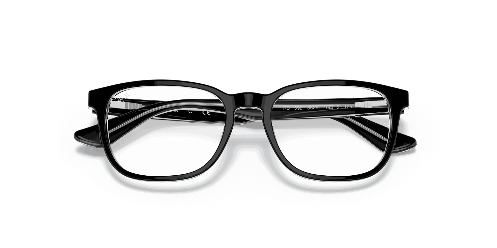 [Clear Lenses, Polished Black On Transparent Frame]