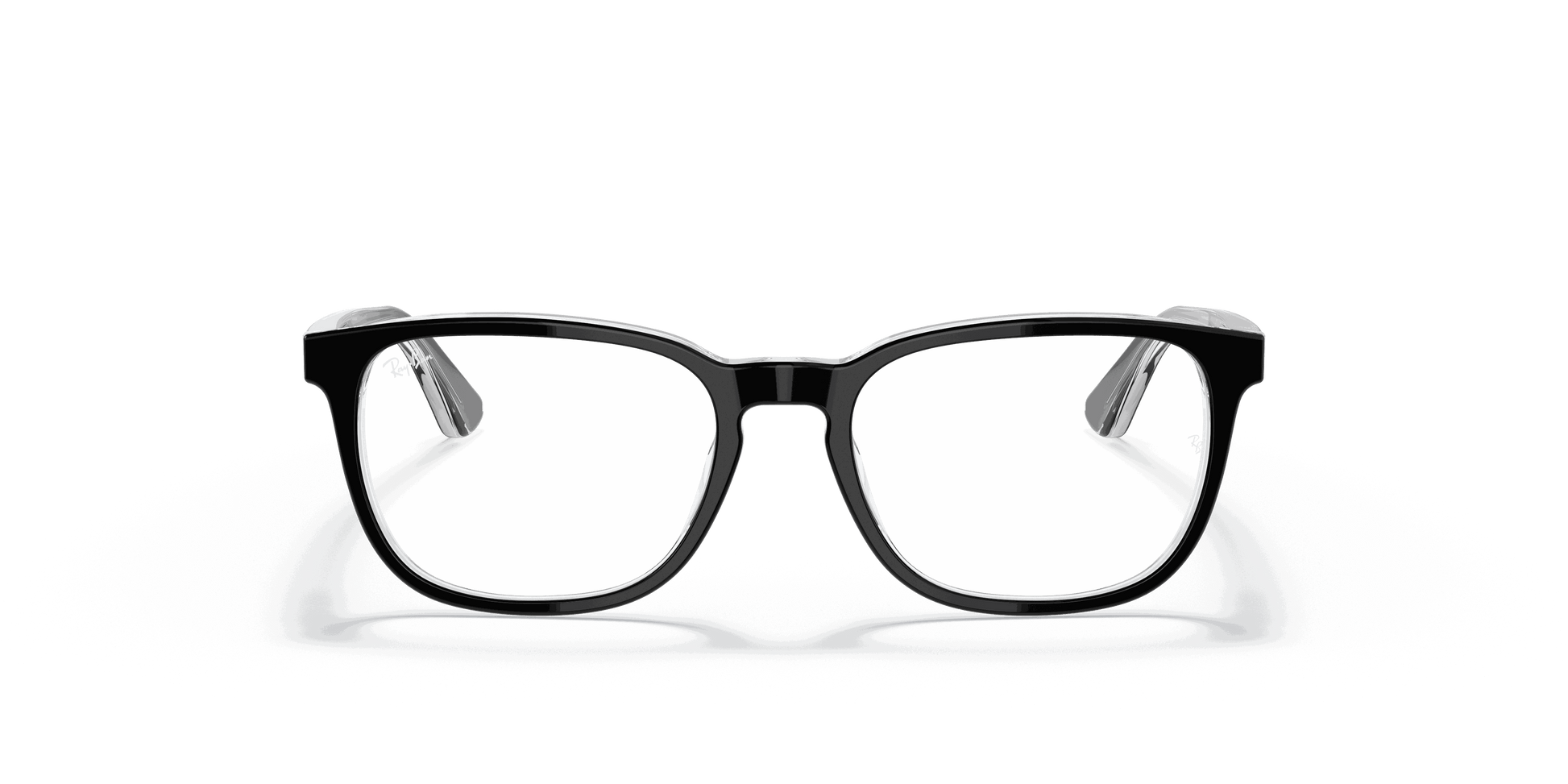 [Clear Lenses, Polished Black On Transparent Frame]