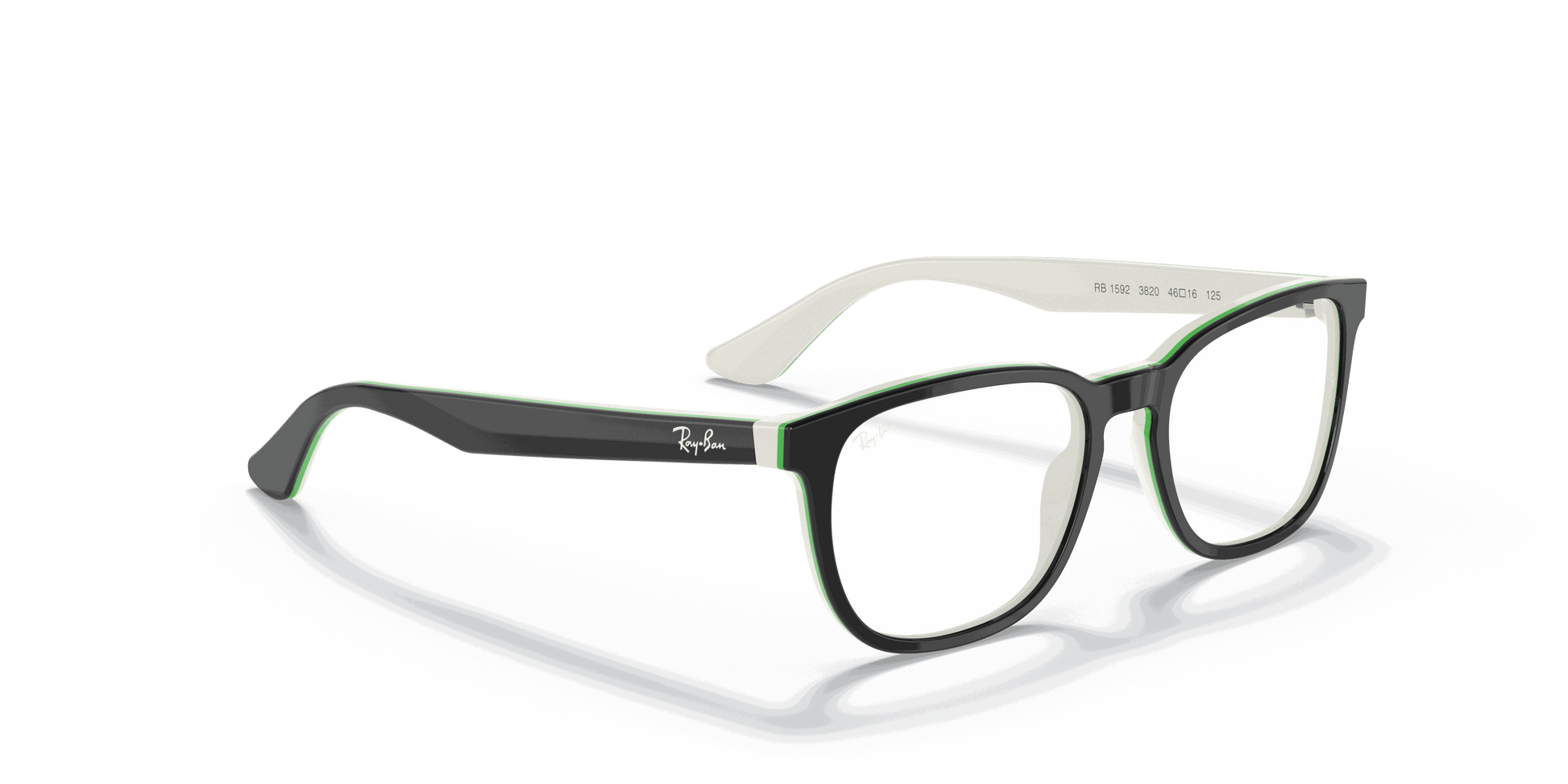 [Clear Lenses, Polished Black On White Frame]