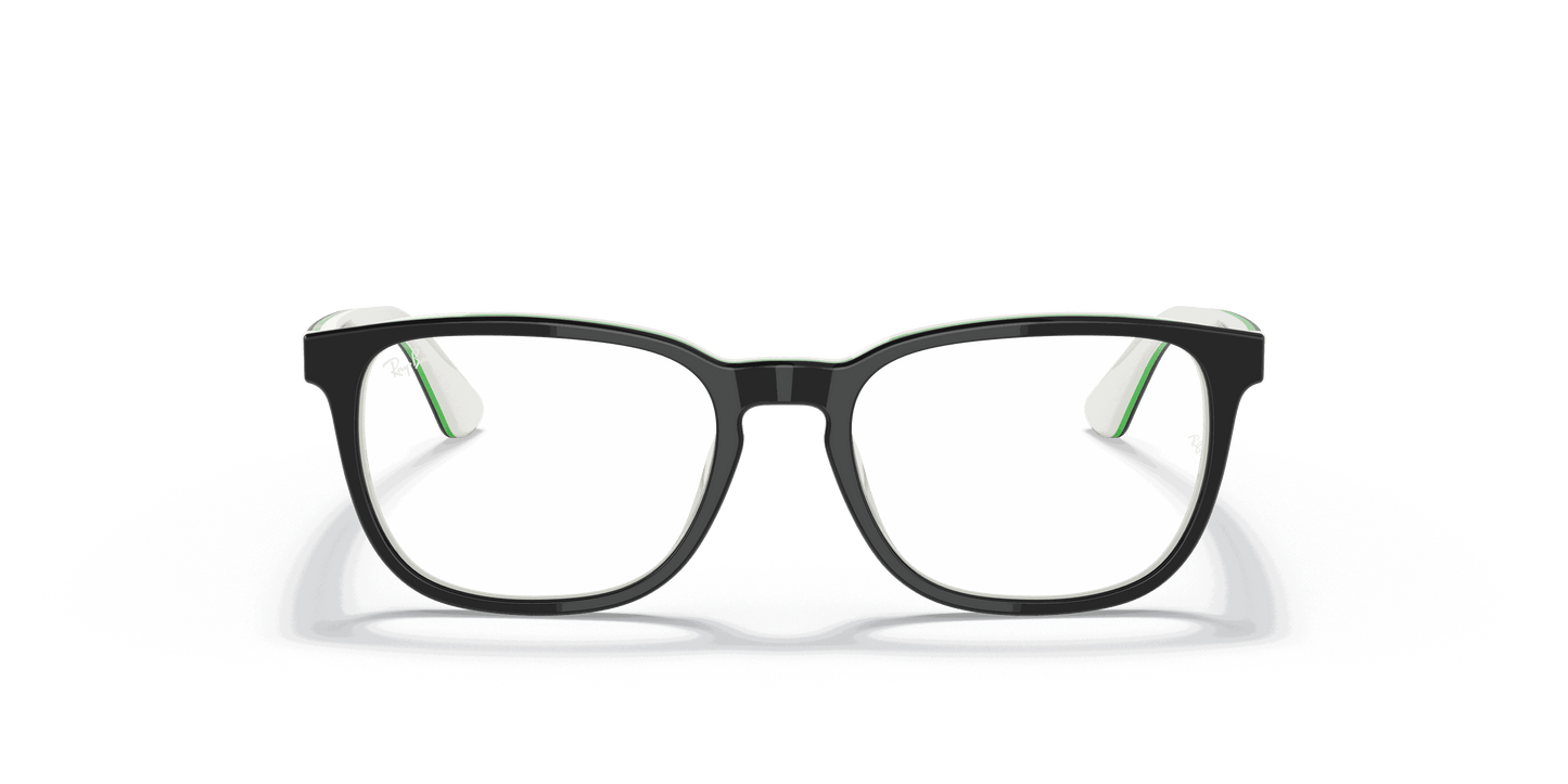 [Clear Lenses, Polished Black On White Frame]