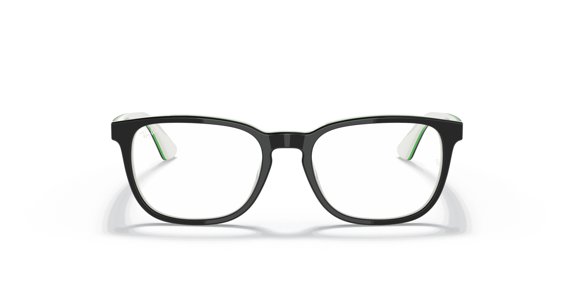 [Clear Lenses, Polished Black On White Frame]
