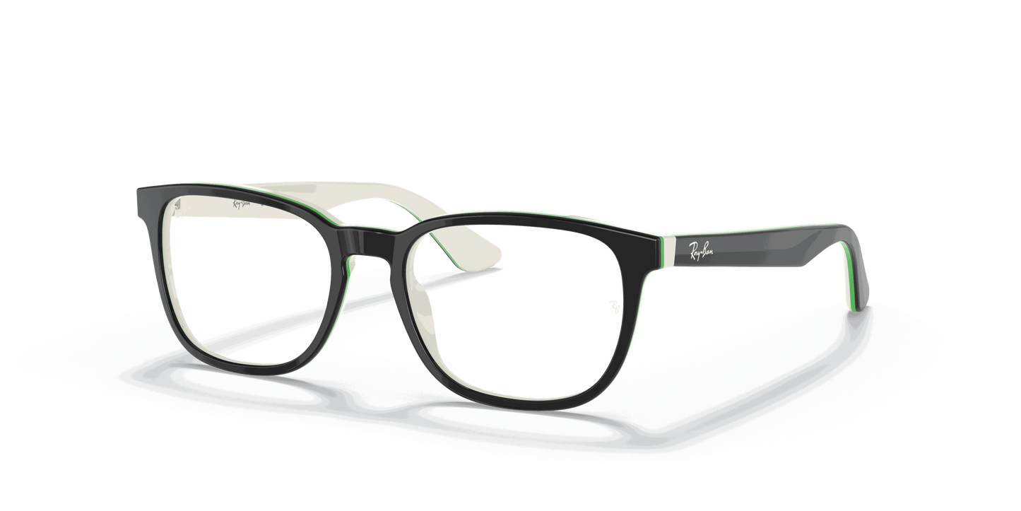 [Clear Lenses, Polished Black On White Frame]