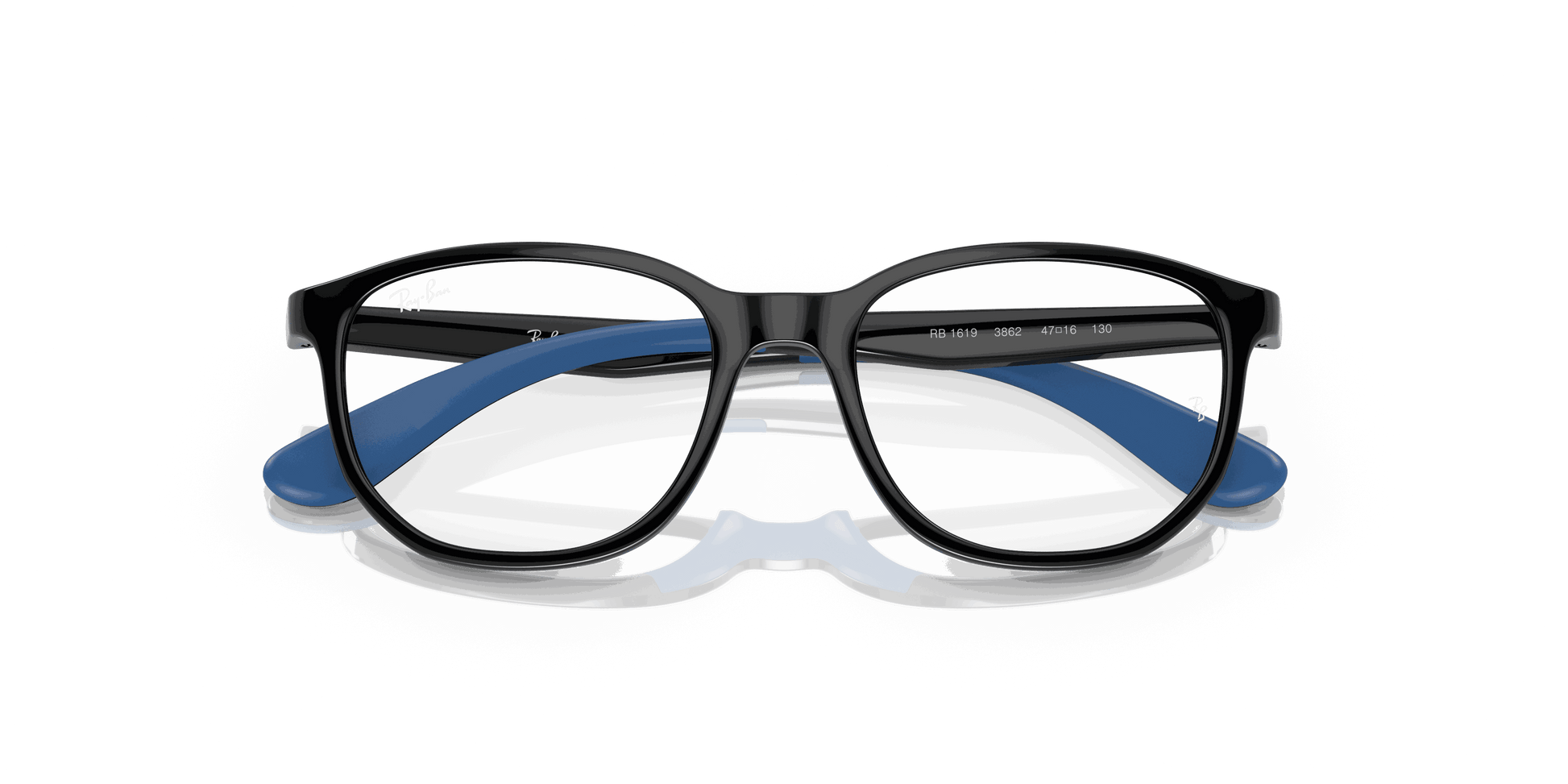 [Clear Lenses, Polished Black On Blue Frame]