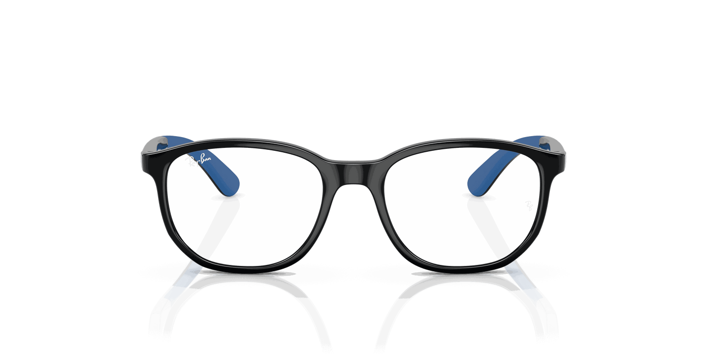 [Clear Lenses, Polished Black On Blue Frame]