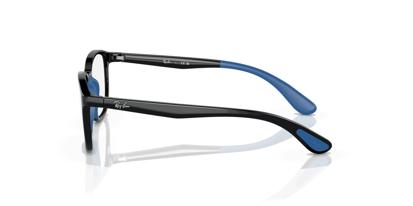 [Clear Lenses, Polished Black On Blue Frame]