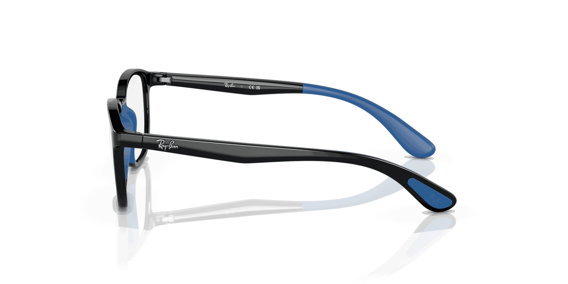 [Clear Lenses, Polished Black On Blue Frame]